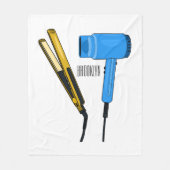 Haardroger en haarrechtse illustratie fleece deken (Voorkant)