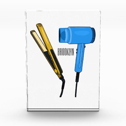 Haardroger en haarrechtse illustratie fotoblokken (Voorkant)