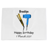 Haardroger en haarrechtse illustratie groot cadeauzakje (Voorkant)