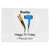 Haardroger en haarrechtse illustratie groot cadeauzakje (Achterkant)