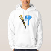 Haardroger en haarrechtse illustratie hoodie (Voorkant)
