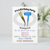 Haardroger en haarrechtse illustratie kaart (Staand voorkant)