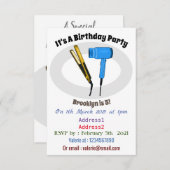 Haardroger en haarrechtse illustratie kaart (Voorkant / Achterkant)