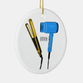 Haardroger en haarrechtse illustratie keramisch ornament (Rechts)