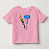 Haardroger en haarrechtse illustratie kinder shirts (Voorkant)