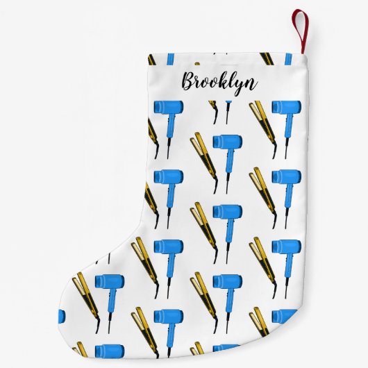 Haardroger en haarrechtse illustratie kleine kerstsok (Achterkant)