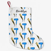 Haardroger en haarrechtse illustratie kleine kerstsok (Voorkant)