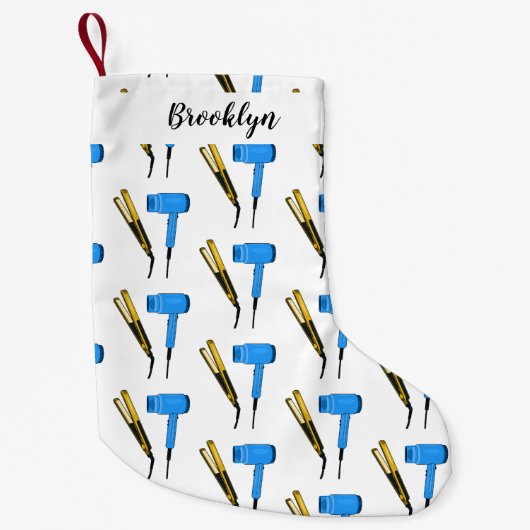 Haardroger en haarrechtse illustratie kleine kerstsok (Voorkant)