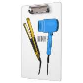 Haardroger en haarrechtse illustratie klembord (Links)