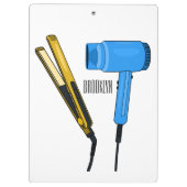 Haardroger en haarrechtse illustratie klembord (Achterkant)