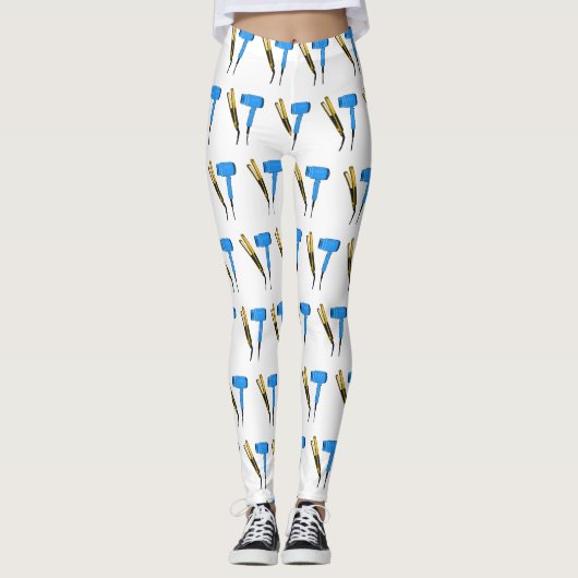 Haardroger en haarrechtse illustratie leggings (Voorkant)