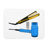 Haardroger en haarrechtse illustratie magneet (Horizontaal)