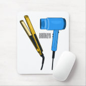 Haardroger en haarrechtse illustratie muismat (Met muis)