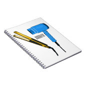 Haardroger en haarrechtse illustratie notitieboek (Rechterzijde)