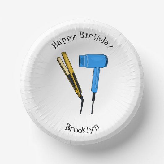 Haardroger en haarrechtse illustratie papieren kommen (Voorkant)