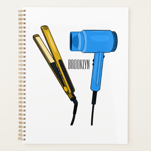 Haardroger en haarrechtse illustratie planner (Voorkant)
