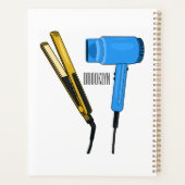 Haardroger en haarrechtse illustratie planner (Achterkant)