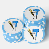 Haardroger en haarrechtse illustratie poker chips (Opstapeling)