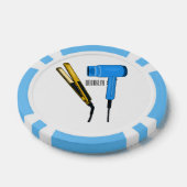 Haardroger en haarrechtse illustratie poker chips (Enkel)