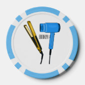 Haardroger en haarrechtse illustratie poker chips (Achterkant)