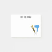 Haardroger en haarrechtse illustratie post-it® notes (Voorkant)