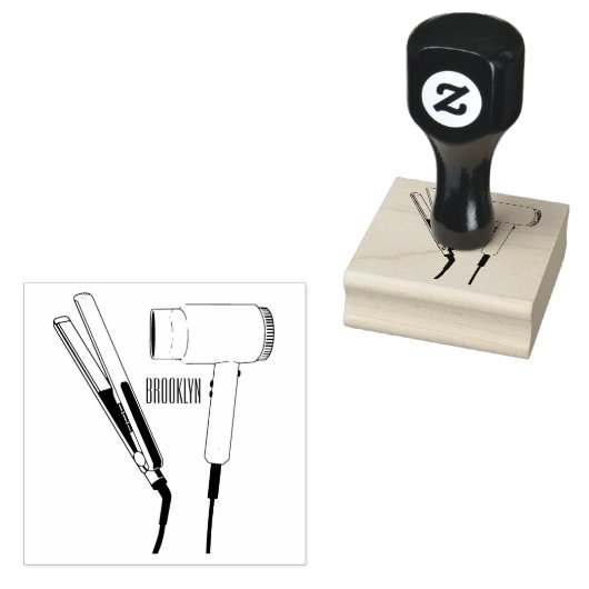 Haardroger en haarrechtse illustratie rubberstempel (Gestempeld)