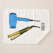 Haardroger en haarrechtse illustratie sherpa deken (Voorkant (horizontaal))