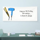 Haardroger en haarrechtse illustratie spandoek (Beurs)