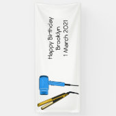 Haardroger en haarrechtse illustratie spandoek (Verticaal)