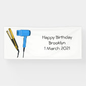 Haardroger en haarrechtse illustratie spandoek (Horizontaal)