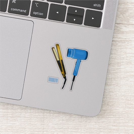 Haardroger en haarrechtse illustratie sticker (Detail)