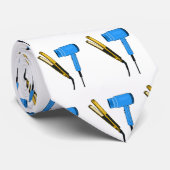 Haardroger en haarrechtse illustratie stropdas (Opgerold)