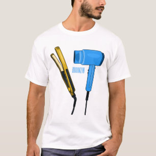 Haardroger en haarrechtse illustratie t-shirt
