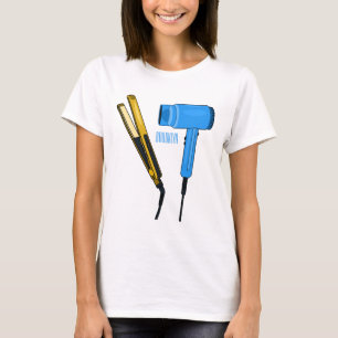 Haardroger en haarrechtse illustratie t-shirt