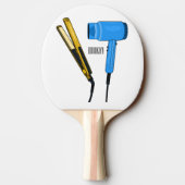 Haardroger en haarrechtse illustratie tafeltennisbatje (Achterkant)