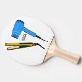 Haardroger en haarrechtse illustratie tafeltennisbatje (Zijkant)