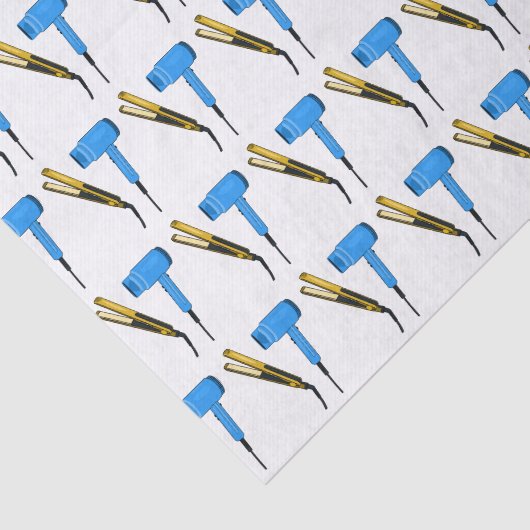 Haardroger en haarrechtse illustratie tissuepapier (Detail)