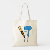 Haardroger en haarrechtse illustratie tote bag (Achterkant)
