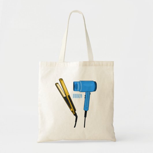 Haardroger en haarrechtse illustratie tote bag (Voorkant)