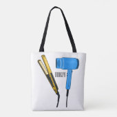 Haardroger en haarrechtse illustratie tote bag (Achterkant)