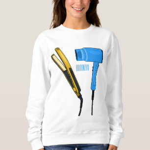 Haardroger en haarrechtse illustratie trui