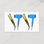 Haardroger en haarrechtse illustratie visitekaartje (Achterkant)