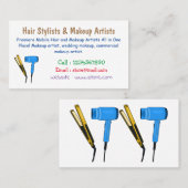 Haardroger en haarrechtse illustratie visitekaartje (Voorkant / Achterkant)