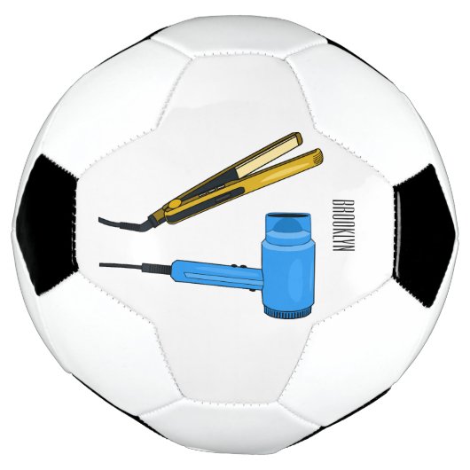 Haardroger en haarrechtse illustratie voetbal (Gedraaid)