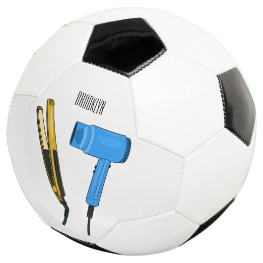Haardroger en haarrechtse illustratie voetbal (Drie kwart)