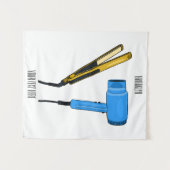 Haardroger en haarrechtse illustratie wandkleed (Voorkant (horizontaal))