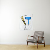 Haardroger en haarrechtse illustratie wandkleed (In situ)