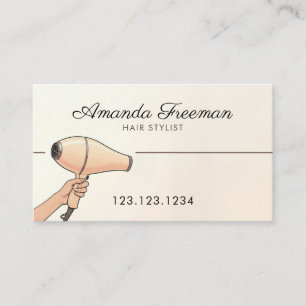 Haardroger Handillustratie Haarstylist Visitekaartje