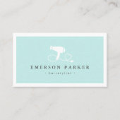 Haardroger hart koord licht aqua blauw kapper visitekaartje (Voorkant)