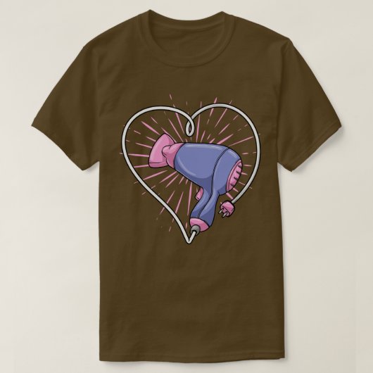 Haardroger met Kabelvoer en Hart T-shirt (Design voorkant)